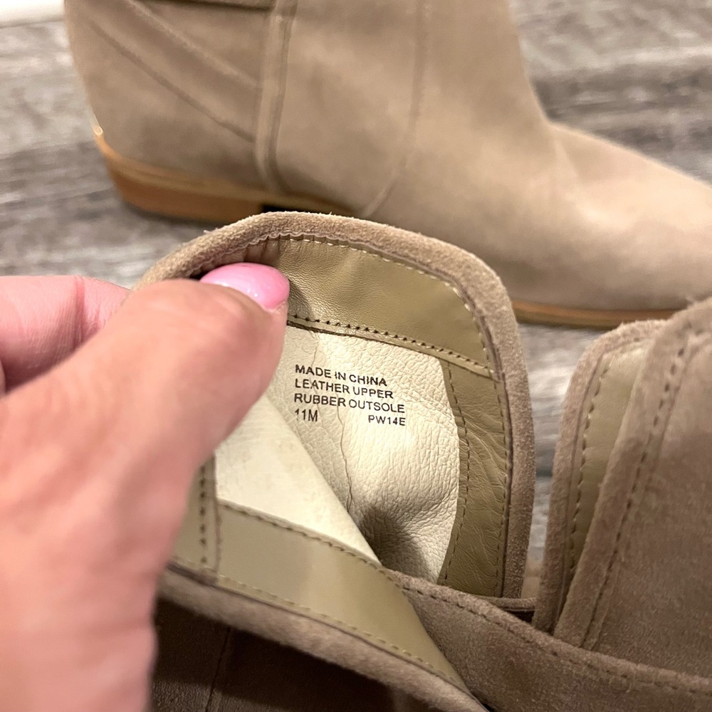 MICHAEL Michael Kors Boots Women's 11 Beige Tan Suede Leather Buckle Ankle - Picture 8 of 8